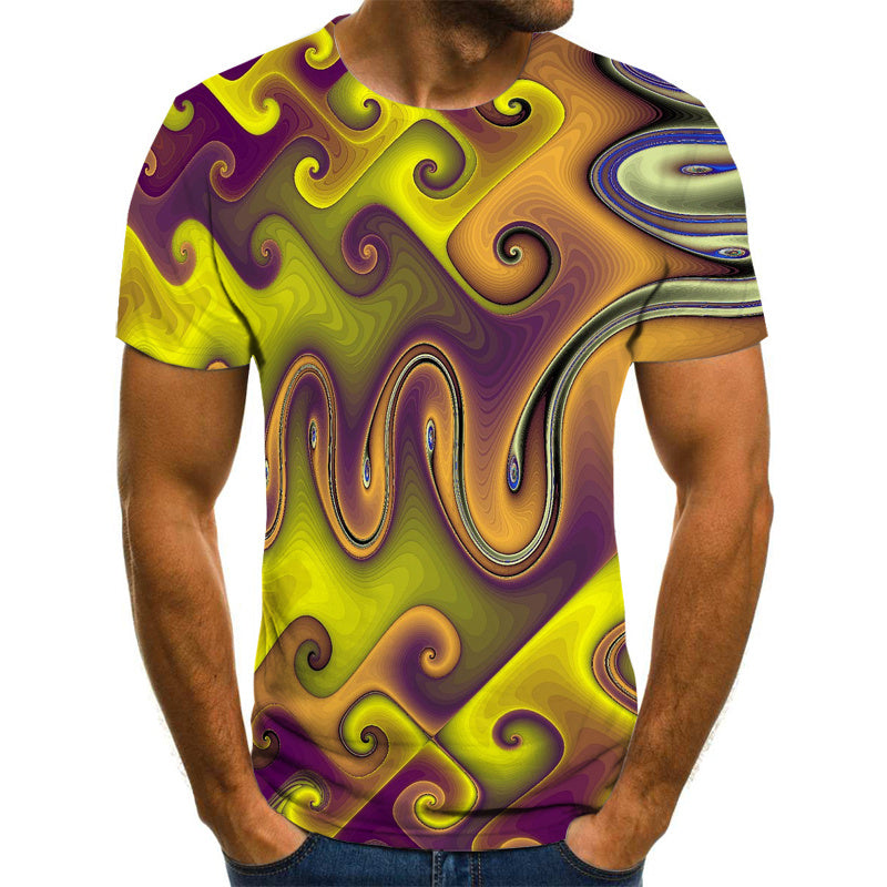 Men's T-shirt summer casual top D printing t-shirt men's