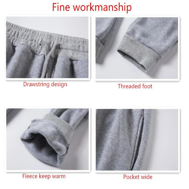 Winter Men Woman Fleece Trousers Casual Pants Sweatpants Jogger Fashion Sweatpants