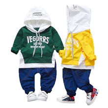 Boy Girl Striped Sweatshirts Hoodies Children Fashion Hoodless Clothes Teenager Spring Casual Tracksuit 4-14Y