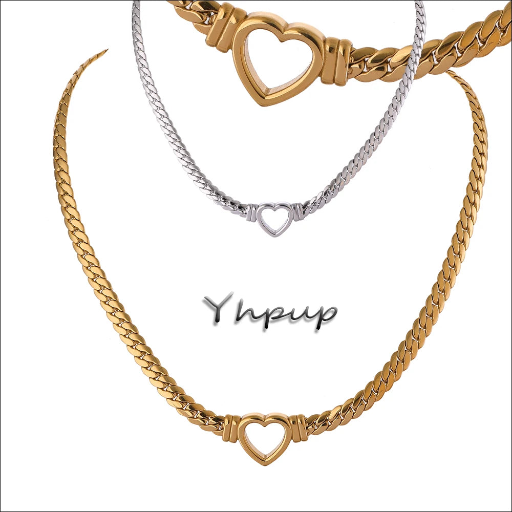 Necklace Stainless Steel for Women Fashion Metal Texture Flat Collar Waterproof Necklace Girlfriend Gift