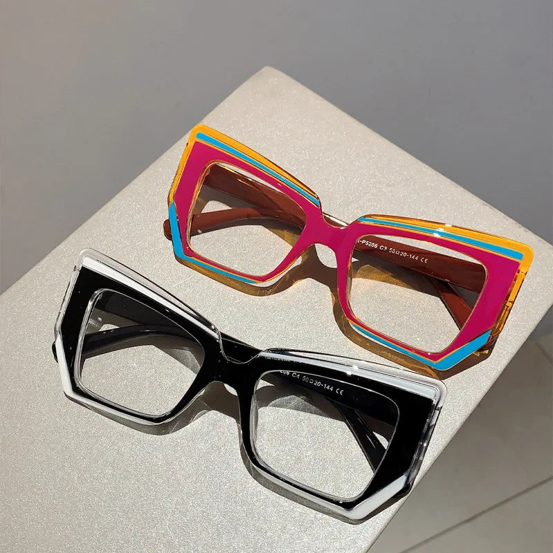 Anti Blue Light Optical Irregular Square Glasse Multicolour Eyewear Frame