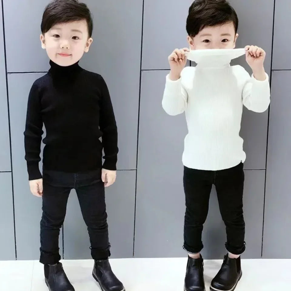 2024 New Sweater 1-9Yrs Kids Pullover Winter Knitted Bottoming Boys Sweaters