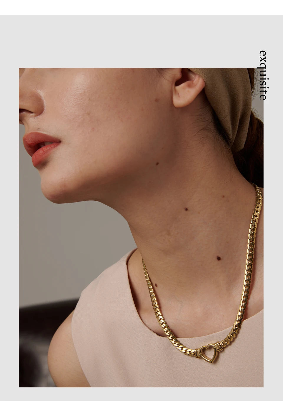 Necklace Stainless Steel for Women Fashion Metal Texture Flat Collar Waterproof Necklace Girlfriend Gift