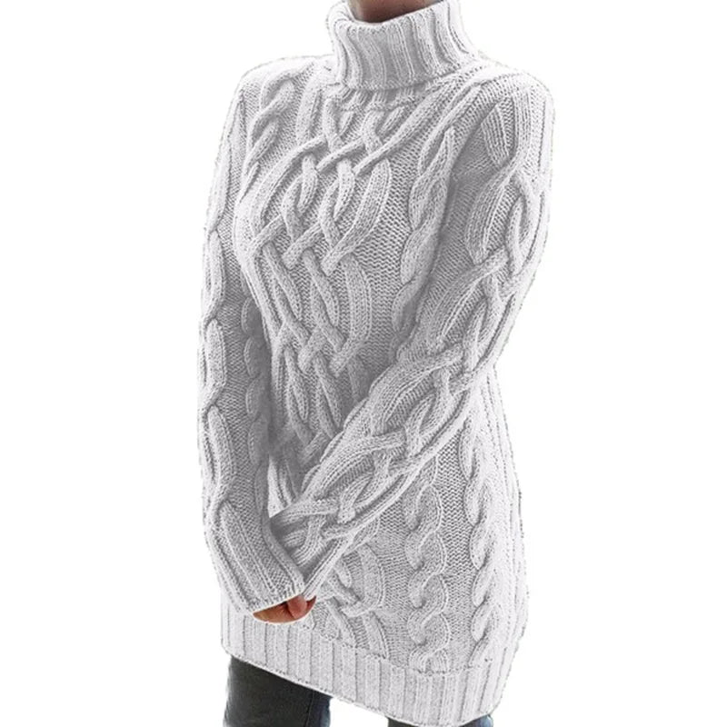 Sweaters For Women Pullover 2024 warm Turtleneck Thickened Twist print high collar Thick Thread Twist Sweater Clothes MMY120352