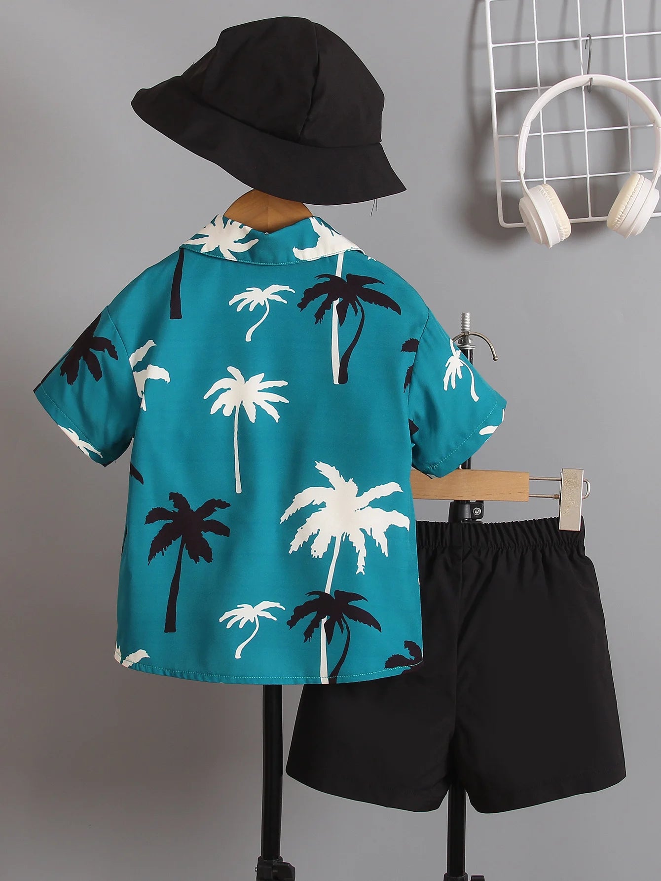 Three-piece summer 2 to 7-year-old boys and girls print short-sleeved shirt