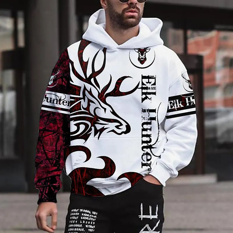 Men's Hoodie 3D Printed sweatshirts outdoors Long Sleeve for Men
