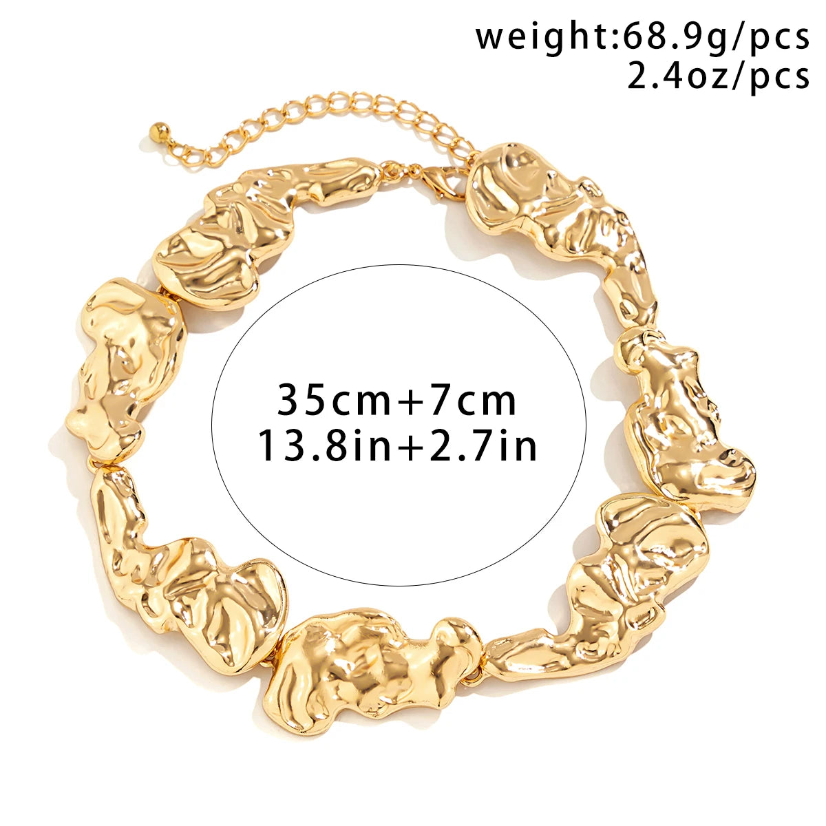 Big Metal Thick Choker Necklace for Women Trendy Chunky Collar on Neck Accessories Fashion Jewelry Female