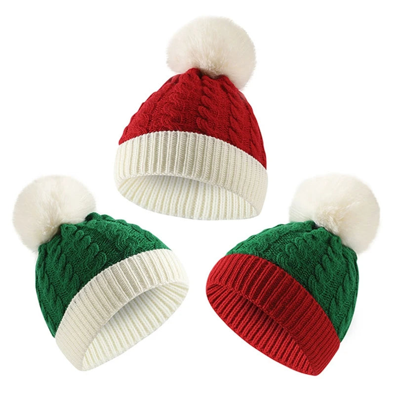 Christmas Santa New Year Hat Winter Warm Crochet 2 Sizes For Adult Kids