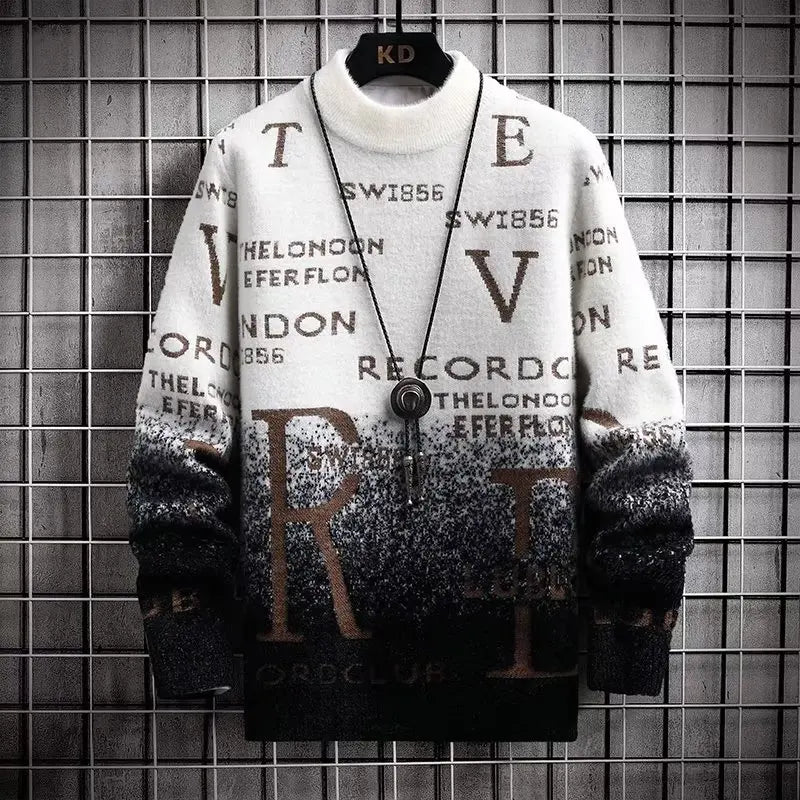 Winter Men's Sweater Korean Fashion Men Casual Pullover O-Neck Sweaters Men