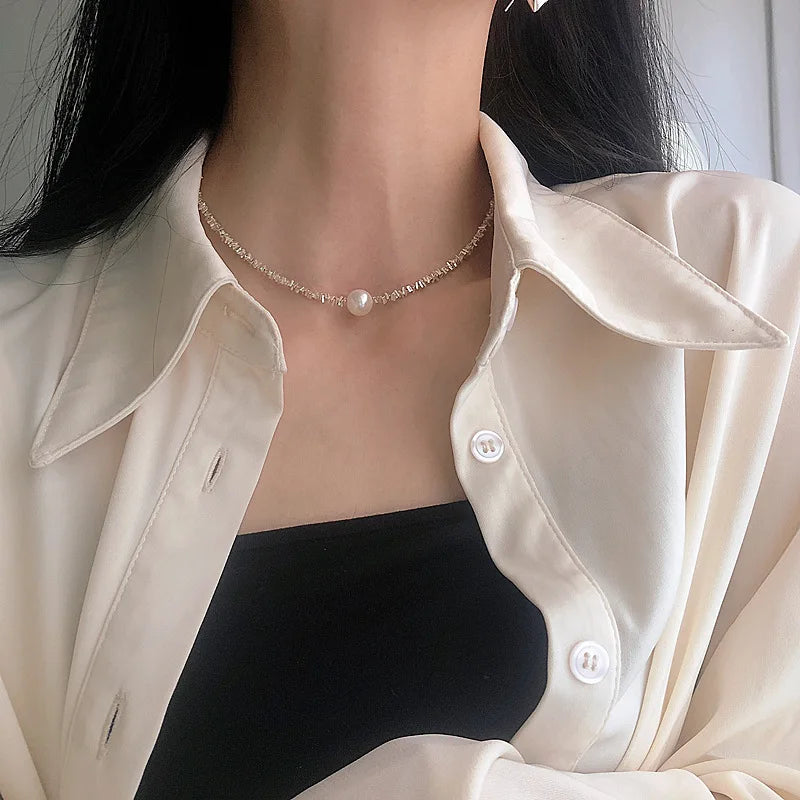 Colour Sparkling Clavicle Chain Choker Necklace Collar For Women Fine Jewelry Wedding Party Birthday Gift