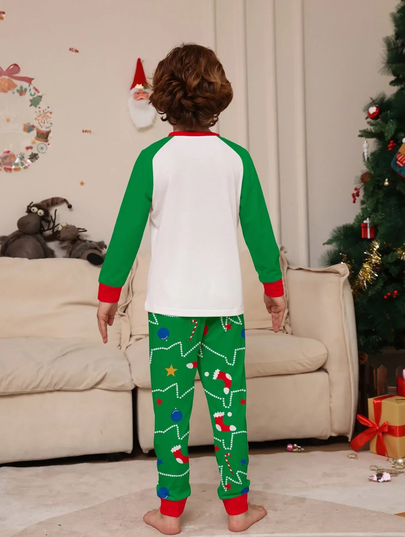 Christmas Sets Family Matching Outfits Mommy and Me Xmas Pj's Clothes Tops+Pants