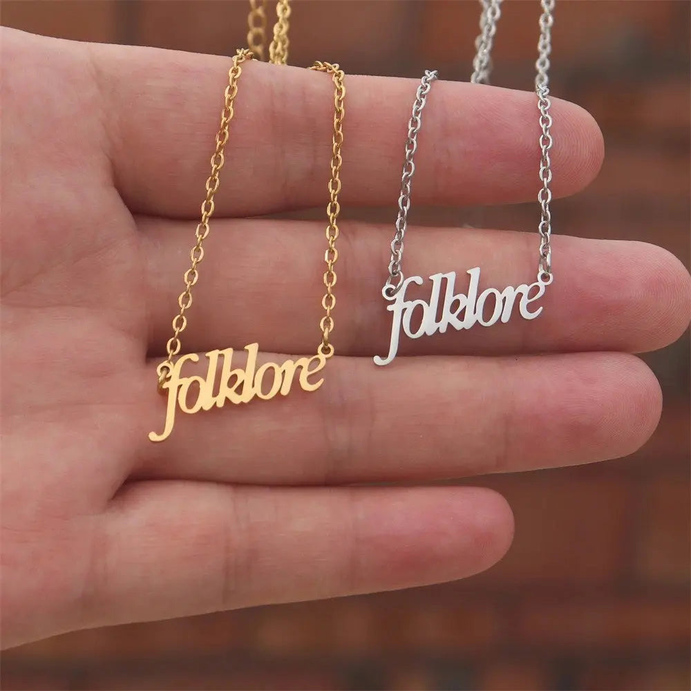 Stainless Steel Taylor Choker Necklace Jewelry Folklore Reputation Necklaces Lover Fearless Collier Acier Inoxydables Femme
