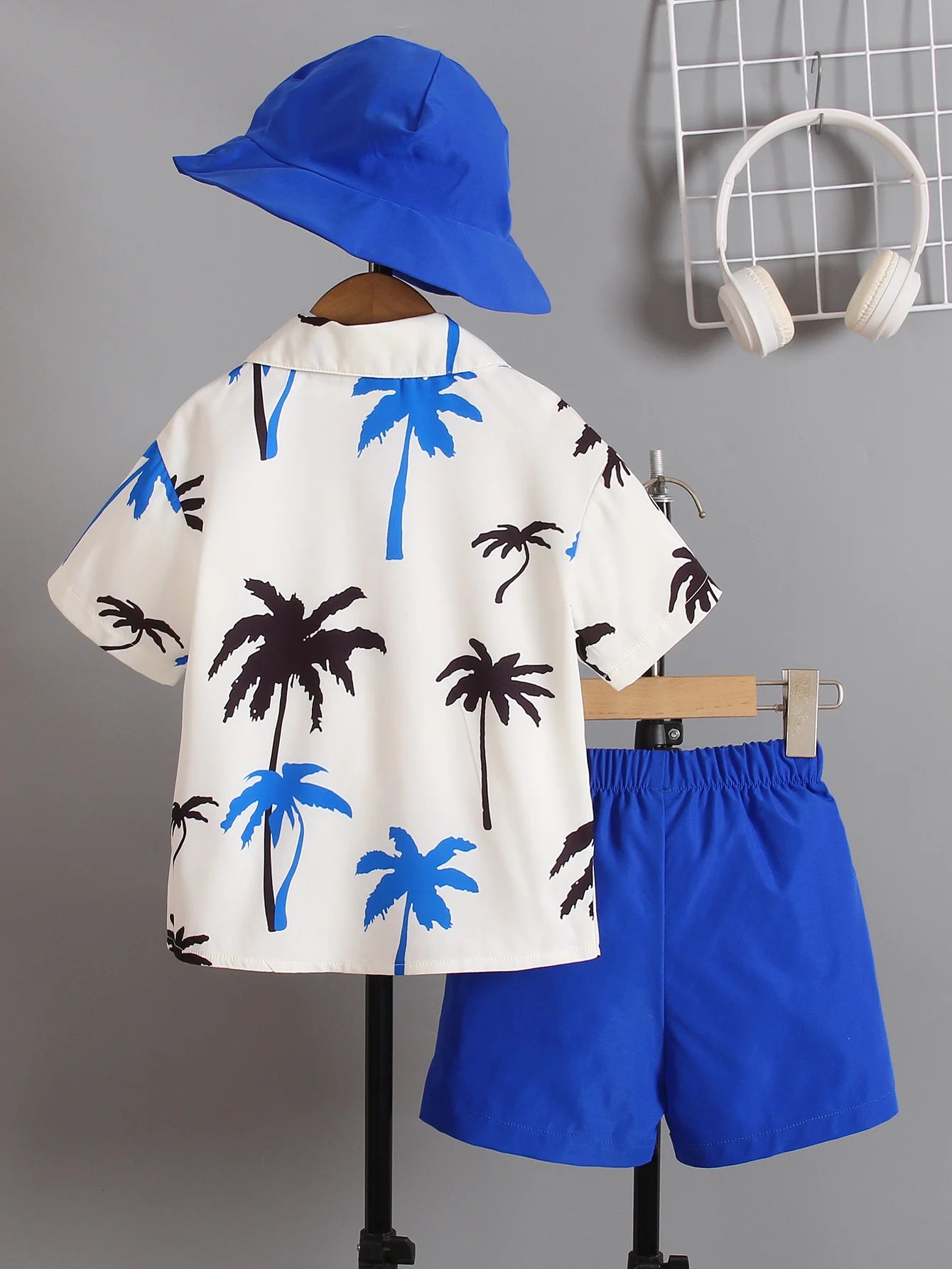 Three-piece summer 2 to 7-year-old boys and girls print short-sleeved shirt