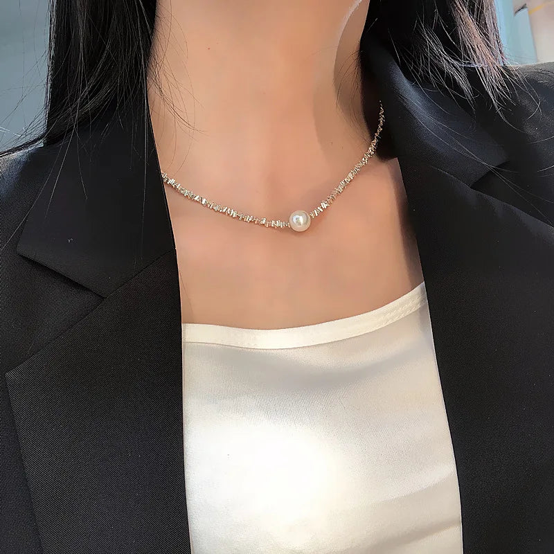 Colour Sparkling Clavicle Chain Choker Necklace Collar For Women Fine Jewelry Wedding Party Birthday Gift