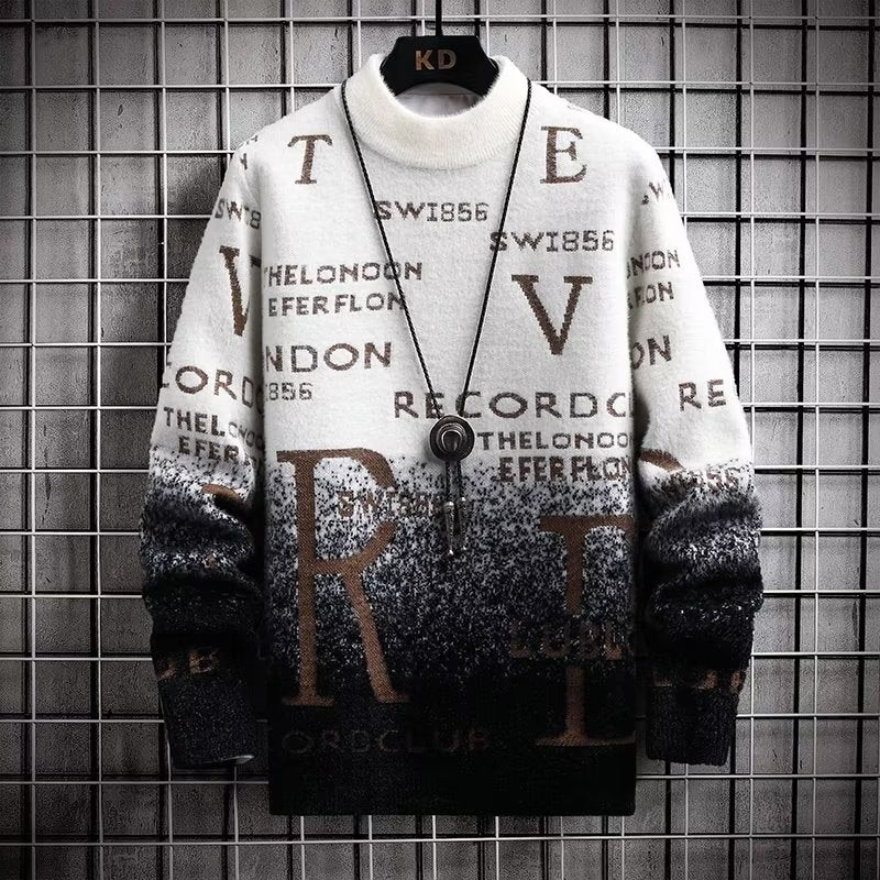 Winter Men's Sweater Korean Fashion Men Casual Pullover O-Neck Sweaters Men