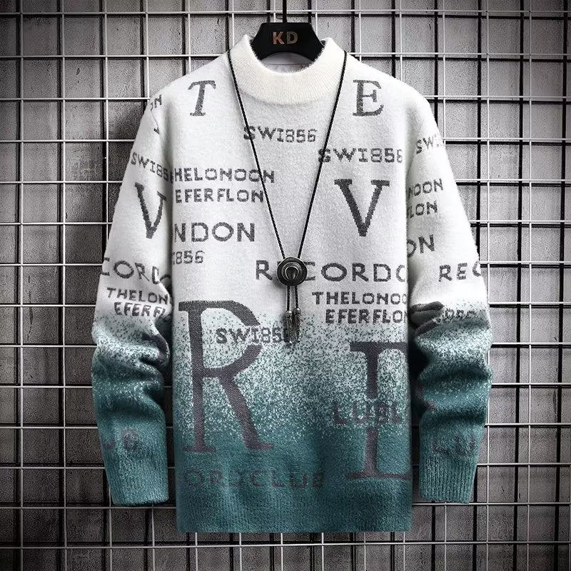 Winter Men's Sweater Korean Fashion Men Casual Pullover O-Neck Sweaters Men