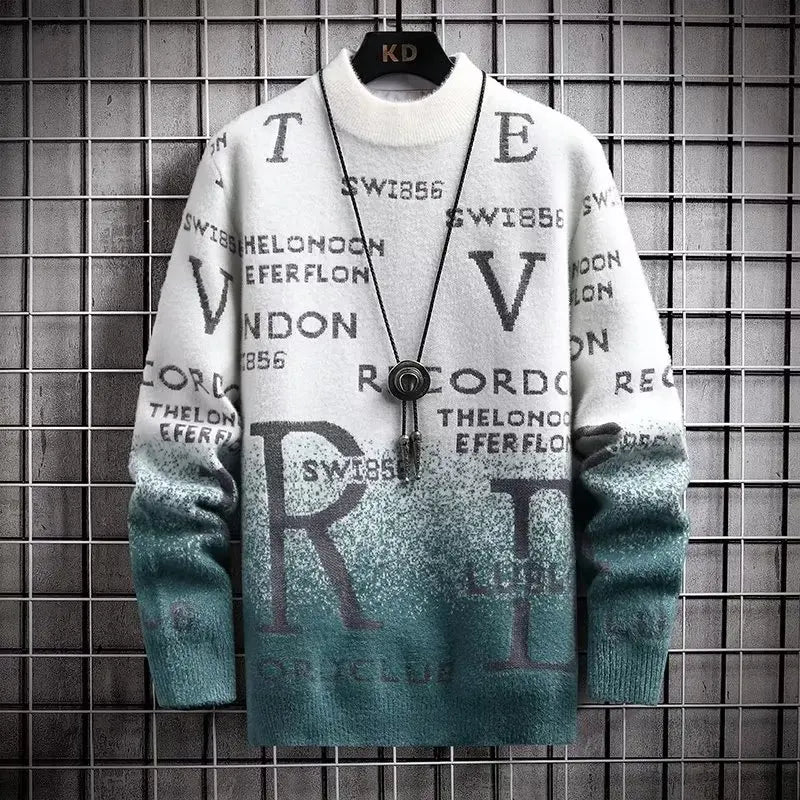 Winter Men's Sweater Korean Fashion Men Casual Pullover O-Neck Sweaters Men