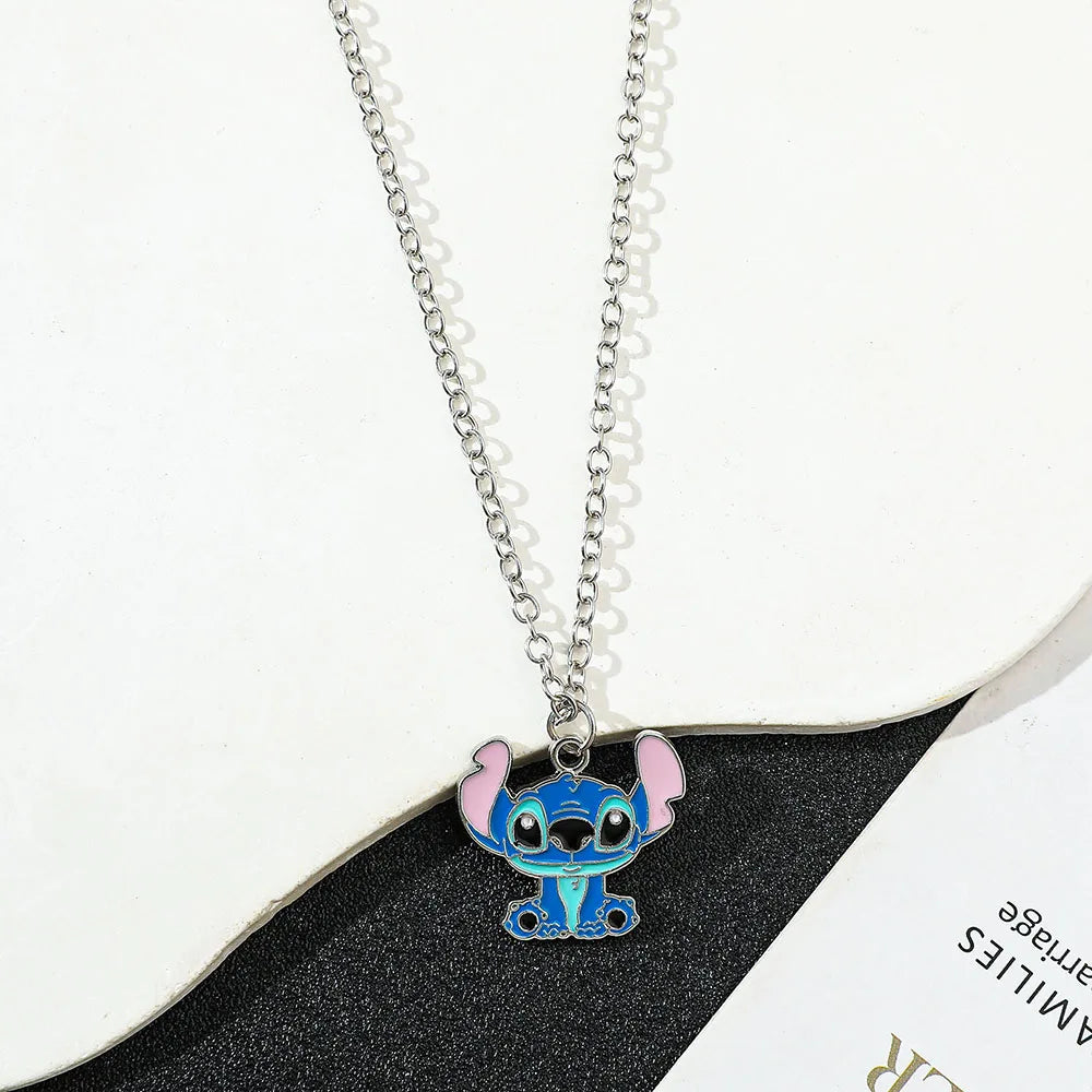 Disney Stitch Cartoon Pendant Necklace for Girls, Kawaii Anime Accessories, Lilo & Stitch, Decoration Toy, Birthday Gifts