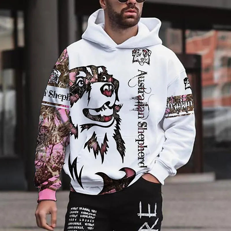 Men's Hoodie 3D Printed sweatshirts outdoors Long Sleeve for Men