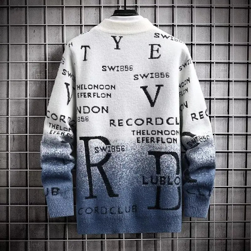 Winter Men's Sweater Korean Fashion Men Casual Pullover O-Neck Sweaters Men