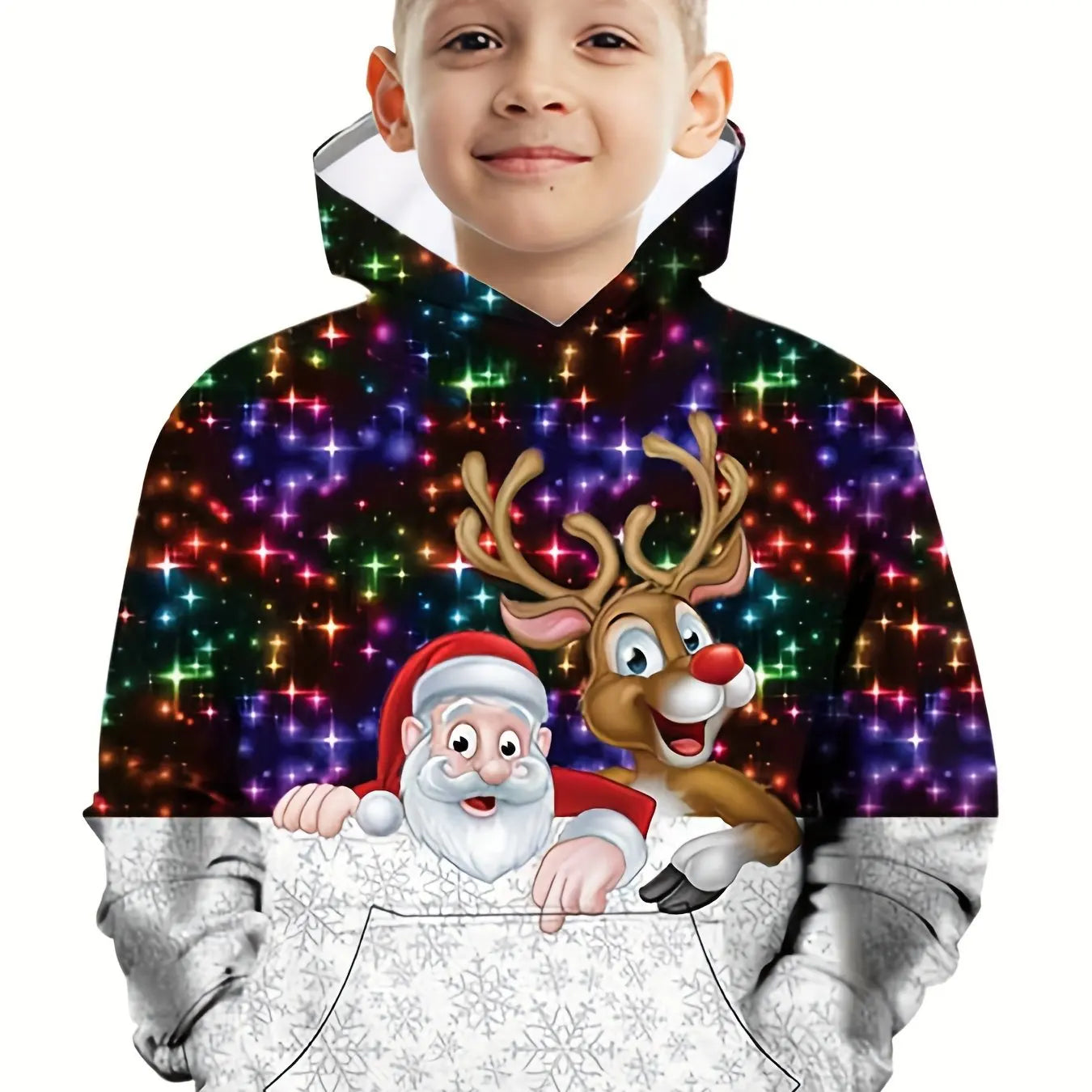 Children's Clothing Hoodies Long Sleeve Tops Christmas Streetwear