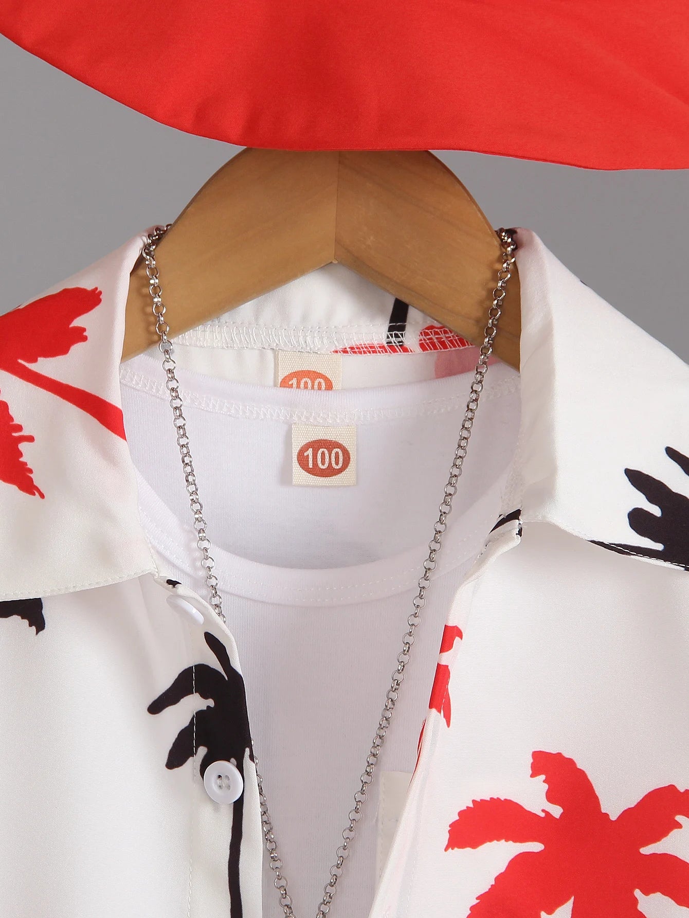 Three-piece summer 2 to 7-year-old boys and girls print short-sleeved shirt