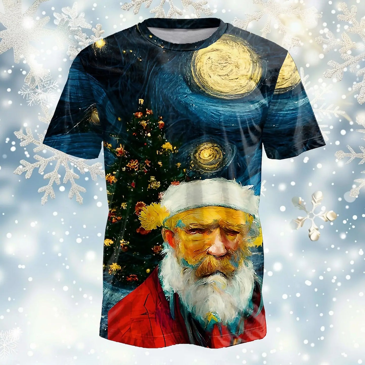 men's Christmas T-shirt fashion short sleeved top casual plus size men clothing