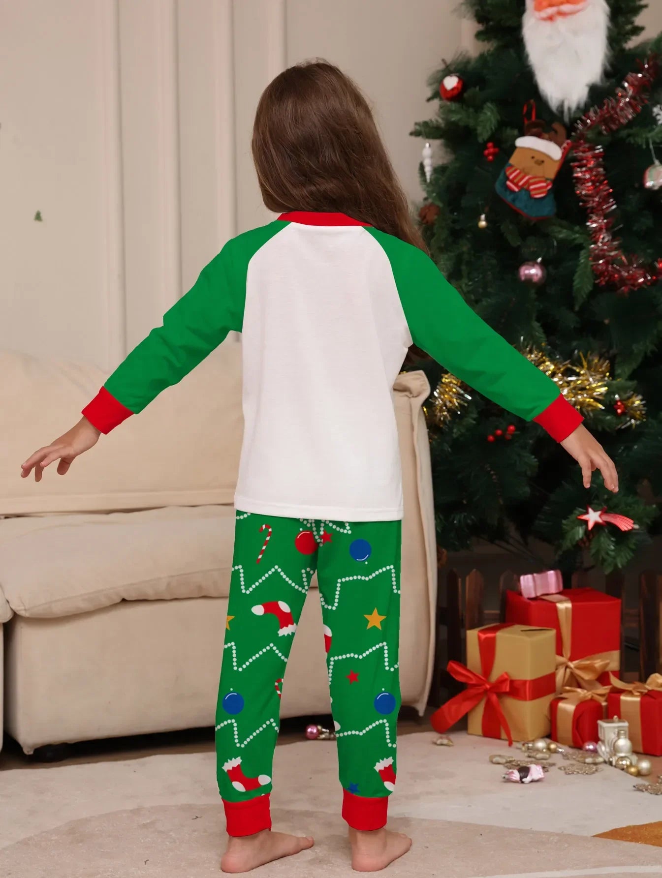 Christmas Sets Family Matching Outfits Mommy and Me Xmas Pj's Clothes Tops+Pants