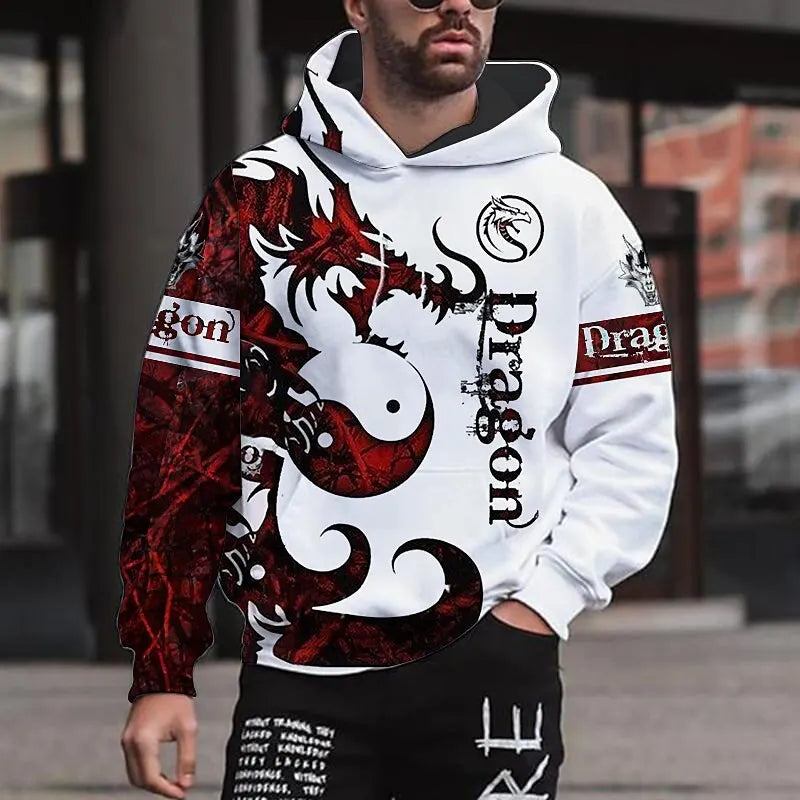 Men's Hoodie 3D Printed sweatshirts outdoors Long Sleeve for Men