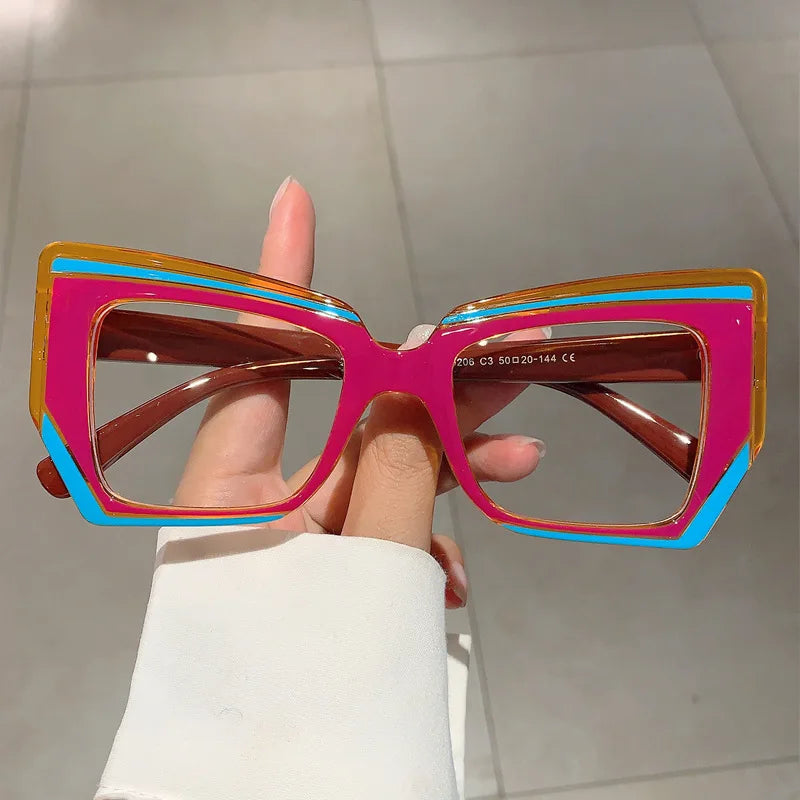 Anti Blue Light Optical Irregular Square Glasse Multicolour Eyewear Frame
