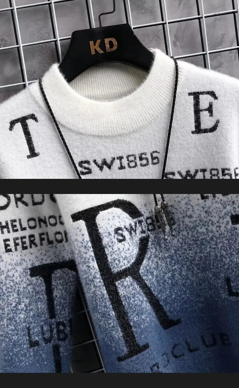 Winter Men's Sweater Korean Fashion Men Casual Pullover O-Neck Sweaters Men