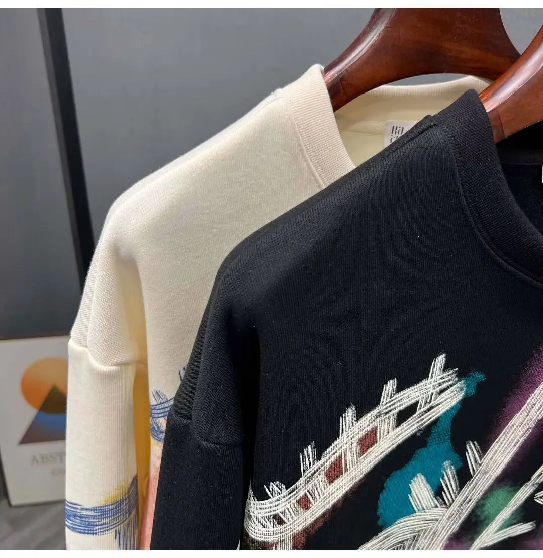 Autumn New Men's Sweatshirts Hoodies Harajuku High Street Full Graphic Top High Quality Not Fading Long Sleeved T-shirts 2024