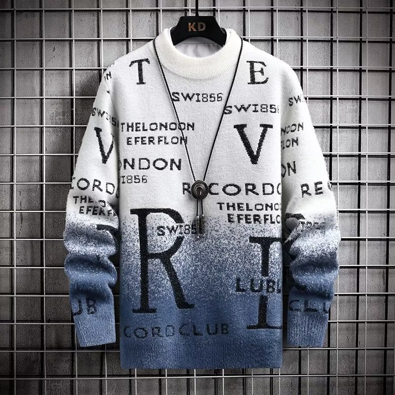 Winter Men's Sweater Korean Fashion Men Casual Pullover O-Neck Sweaters Men