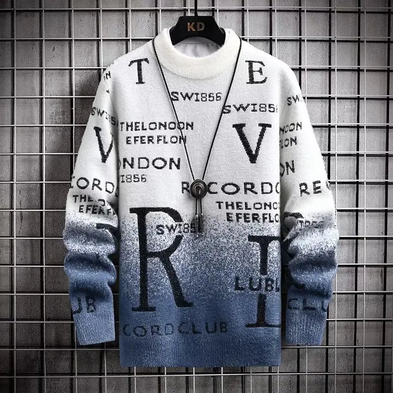 Winter Men's Sweater Korean Fashion Men Casual Pullover O-Neck Sweaters Men