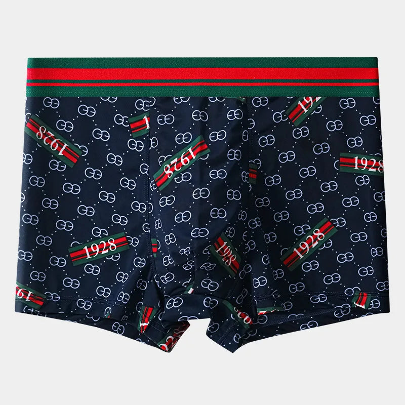 10pcs Boxer Shorts Waist Striped Print Breathable Men's Underpants Large Size L-4XL