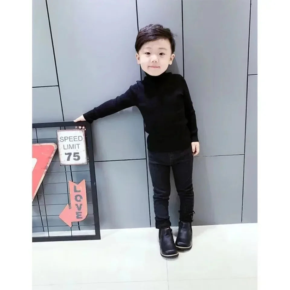 2024 New Sweater 1-9Yrs Kids Pullover Winter Knitted Bottoming Boys Sweaters