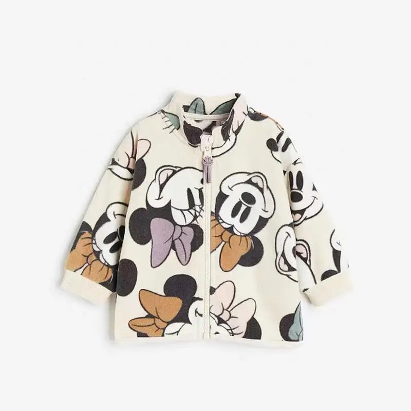 Mickey Pattern Baby Boys Autumn Winter Greatcoat Children's Clothes Cartoon Fashion Girl Boy Jackets Outerwear Kids Clothing