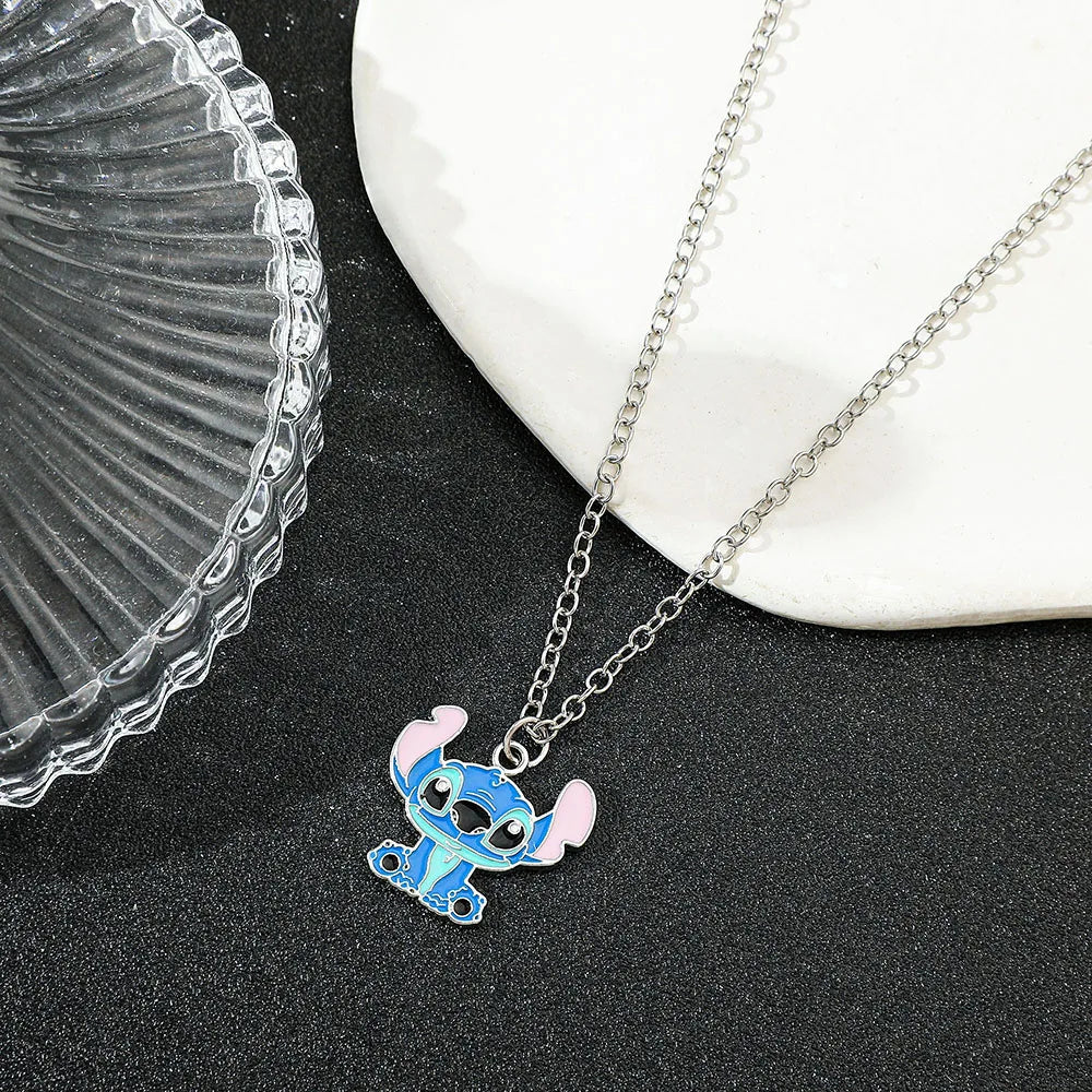 Disney Stitch Cartoon Pendant Necklace for Girls, Kawaii Anime Accessories, Lilo & Stitch, Decoration Toy, Birthday Gifts