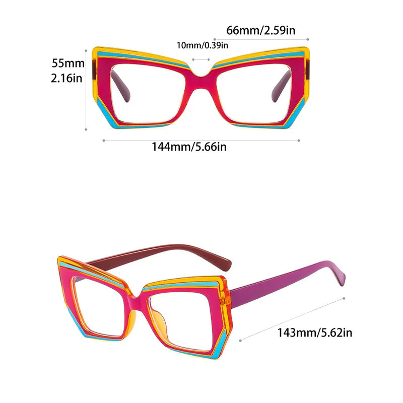Anti Blue Light Optical Irregular Square Glasse Multicolour Eyewear Frame