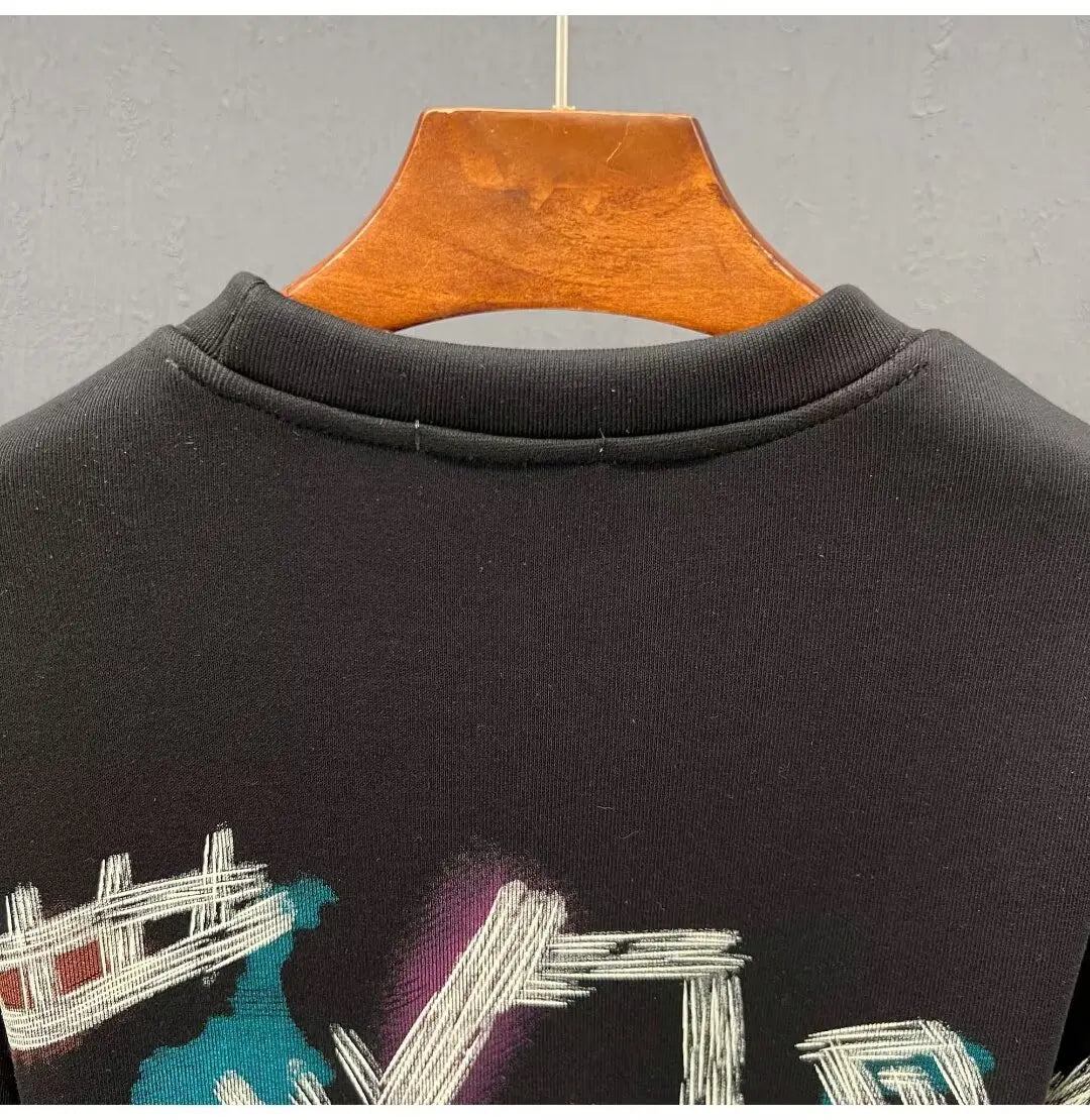 Autumn New Men's Sweatshirts Hoodies Harajuku High Street Full Graphic Top High Quality Not Fading Long Sleeved T-shirts 2024