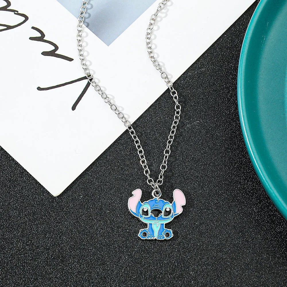 Disney Stitch Cartoon Pendant Necklace for Girls, Kawaii Anime Accessories, Lilo & Stitch, Decoration Toy, Birthday Gifts