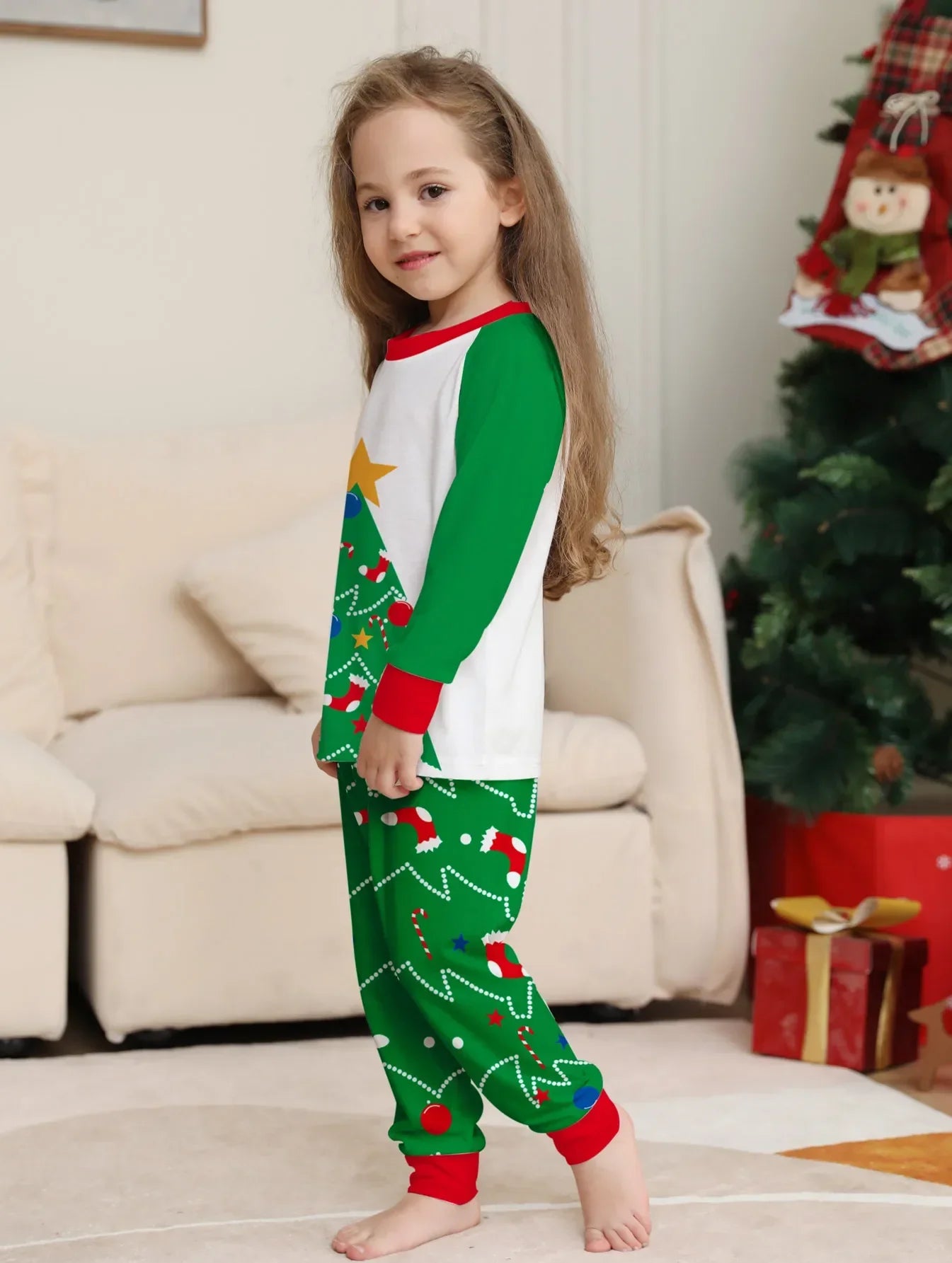Christmas Sets Family Matching Outfits Mommy and Me Xmas Pj's Clothes Tops+Pants