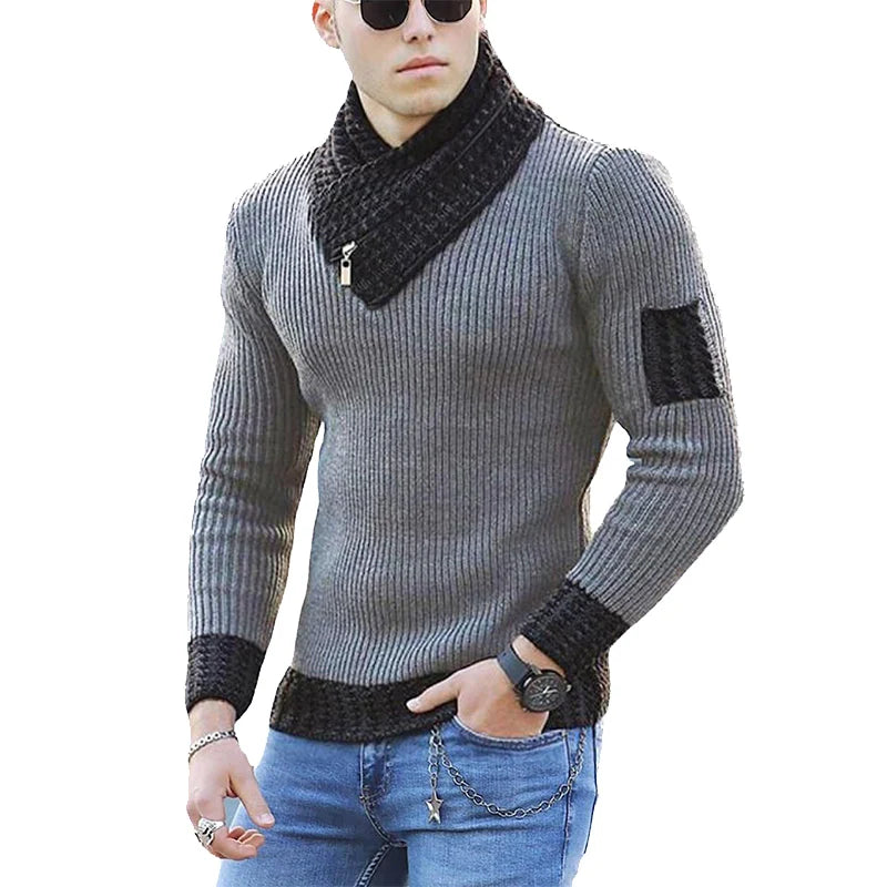 Sweater Turtleneck Men Winter Fashion Vintage Style Warm Pullovers Knitted
