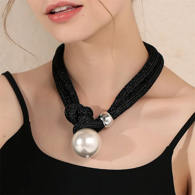 Big Pearl Statement Pendant Necklace Fashion Jewelry Pearls Women New Trend Clavicle Necklace