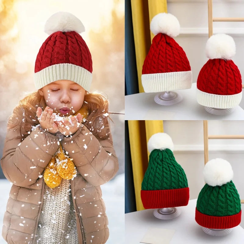 Christmas Santa New Year Hat Winter Warm Crochet 2 Sizes For Adult Kids