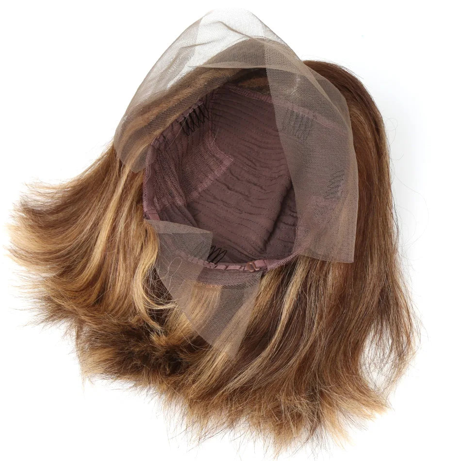 4/27 Highlight Bob Wigs Piano Colored Straight Full Lace Bob Wigs