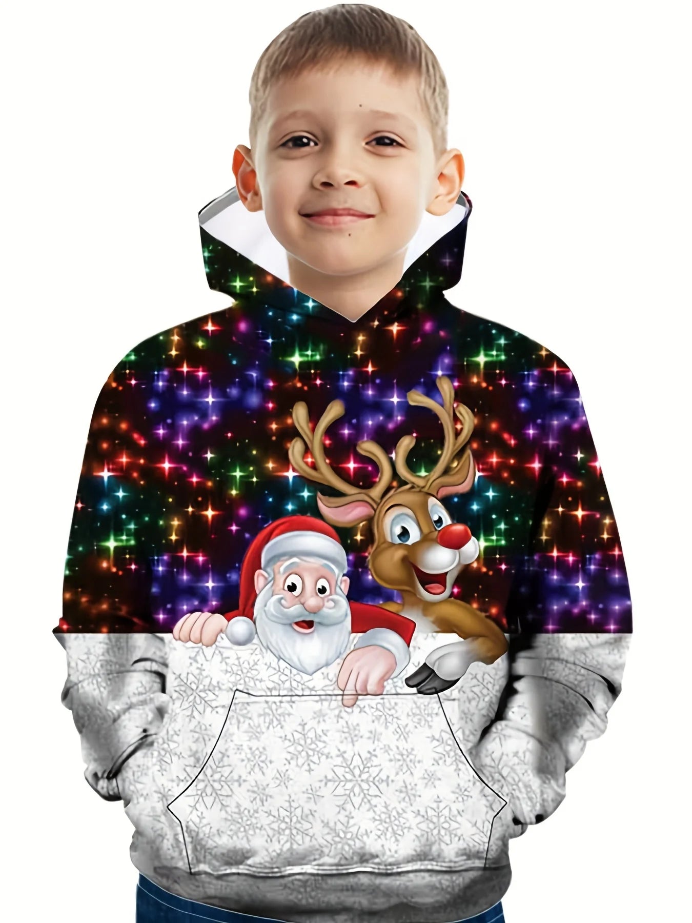 Children's Clothing Hoodies Long Sleeve Tops Christmas Streetwear