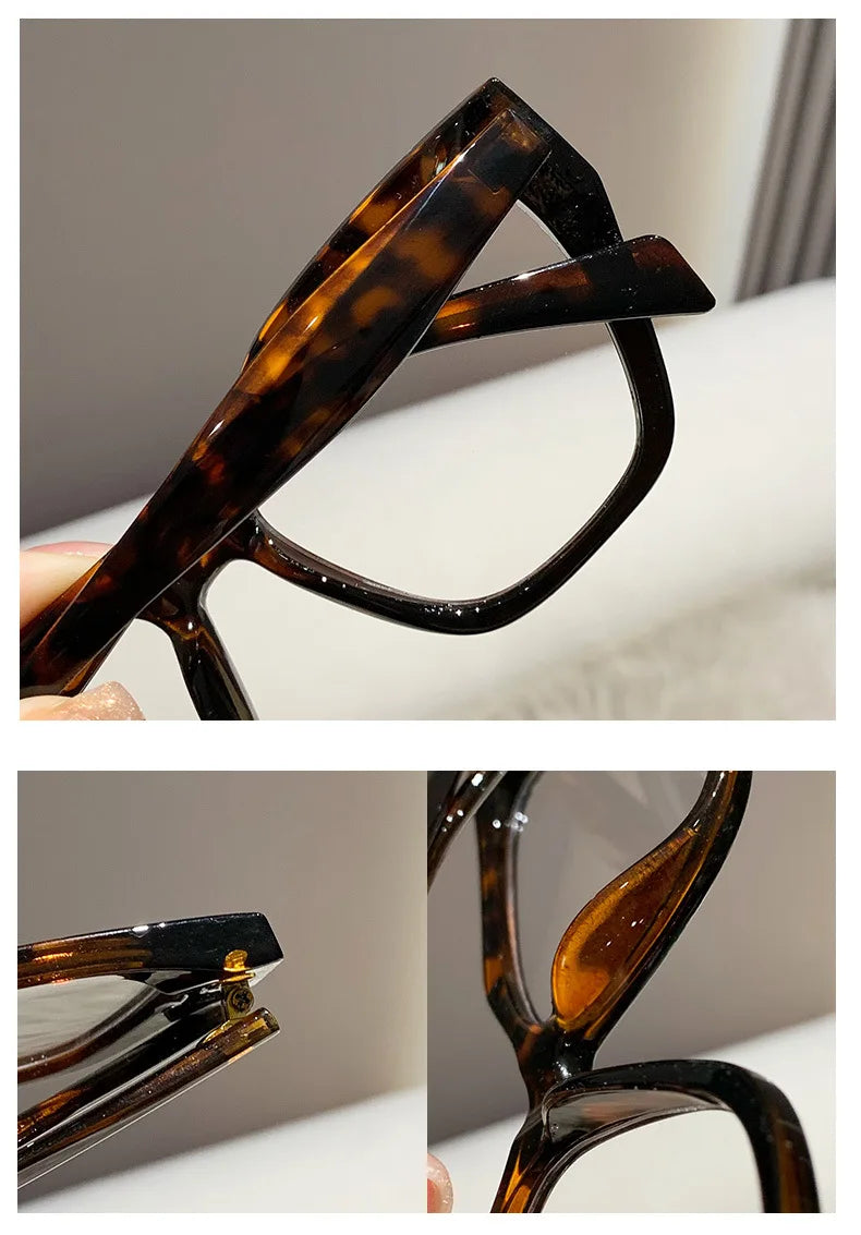 Sexy Cat Eye Glasses Square Red Black Gradient Frame Women Men Vintage Flat Glasses Unisex Anti Blue Light Optical Eyewear