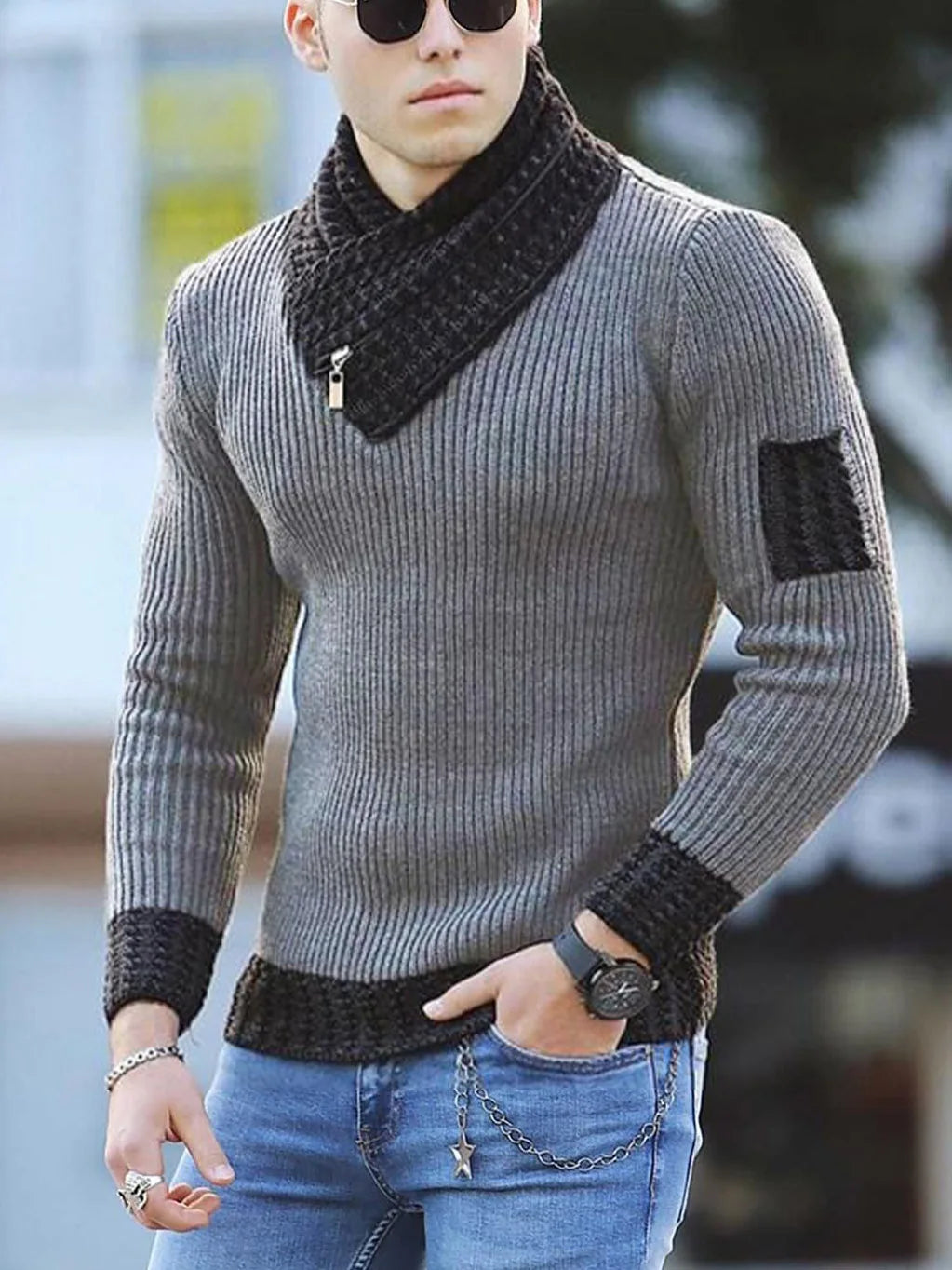 Sweater Turtleneck Men Winter Fashion Vintage Style Warm Pullovers Knitted