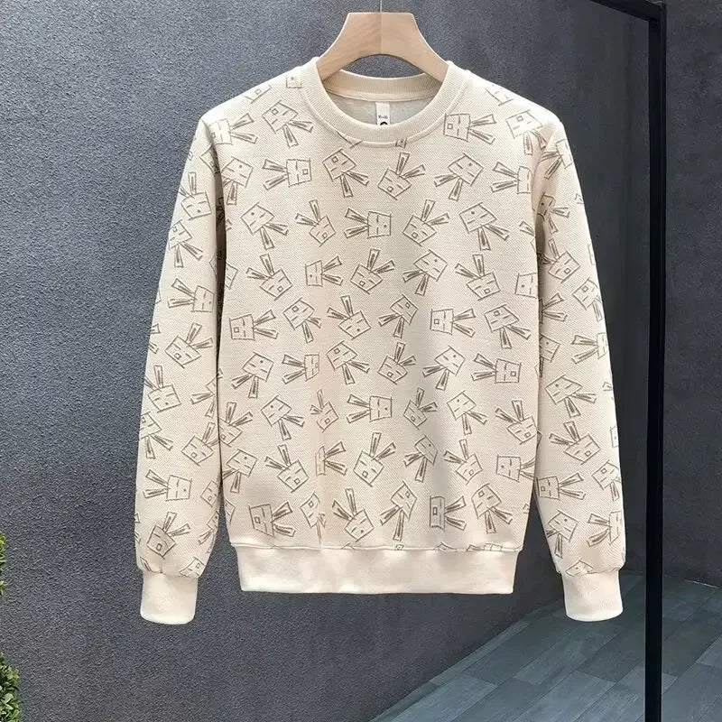Autumn New Men's Sweatshirts Hoodies Harajuku High Street Full Graphic Top High Quality Not Fading Long Sleeved T-shirts 2024
